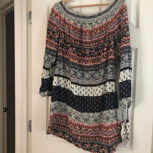 Colorful Beach Lunch Lounge 3/4 Sleeve Dress